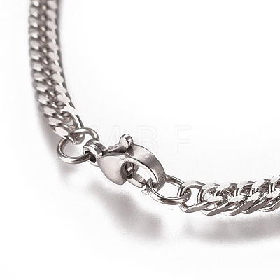 Tarnish Resistant Men's Cuban Link Chain Bracelets BJEW-E369-15B-1