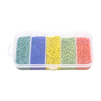 6000Pcs 5 Colors Glass Seed Beads SEED-YW0001-15B-1