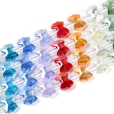 Electroplate Transparent Glass Beads Strands EGLA-N025-02-A01-1