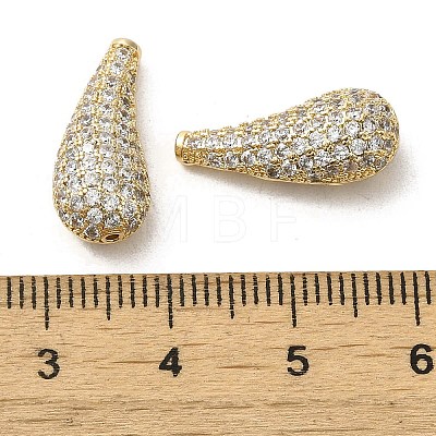 Brass Micro Pave Clear Cubic Zirconia Beads KK-G481-10G-1