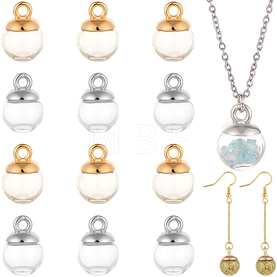 60Pcs Round Mechanized One Hole Blown Glass Globe Ball Bottles BLOW-PA0001-03B-1
