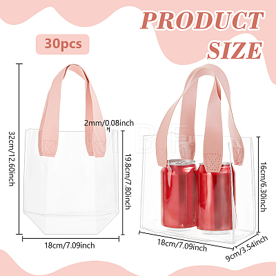 Transparent Plastic Gift Bags with Handle ABAG-WH0044-96-1