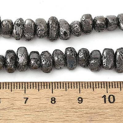 Electroplated Natural Lava Rock Beads Strands G-L606-D02-01D-1