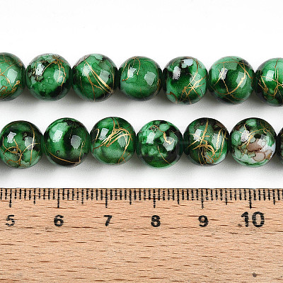 Baking Painted Glass Beads Strands DGLA-N003-10mm-B09-1