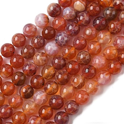Natural Fire Crackle Agate Beads Strands X-G-G212-8mm-10-1