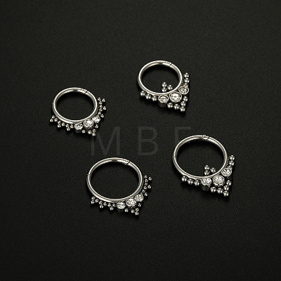 316L Surgical Stainless Steel Micro Pave Clear Cubic Zirconia Nose Rings WG1C8D8-06-1