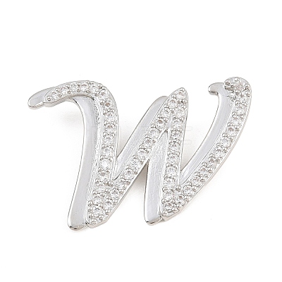 Brass Micro Pave Clear Cubic Zirconia Pendants CU-CBA8481-01P-W-1
