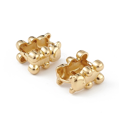 Brass Bear Hoop Earrings for Women EJEW-L234-082G-1