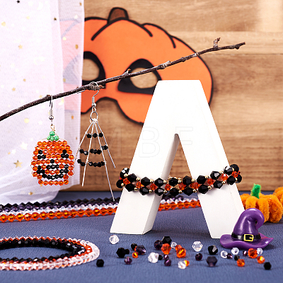  12 Strands 12 Style Halloween Theme Transparent Glass Beads Strands GLAA-TA0001-42-1