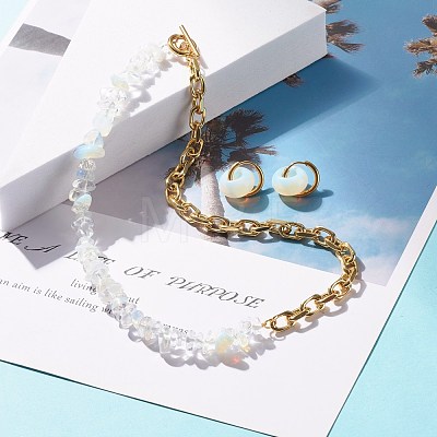 Synthetic Opalite Chip Beads Jewelry Set SJEW-JS01223-08-1