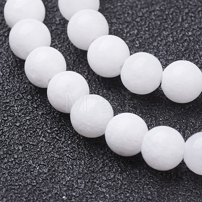 Natural White Jade Beads Strands X-GSR10mmC067-1