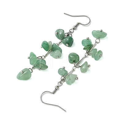 Natural Green Aventurine Dangle Earrings for Women EJEW-TA00553-02-1