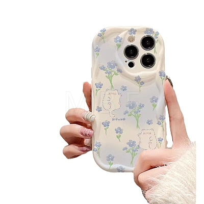 Tulip Cat Pattern TPU Plastic Mobile Phone Cover PW-WGD8F46-01-1