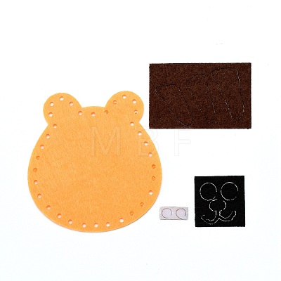 DIY Tiger Non Woven Fabric Embroidery Keychain Kits DIY-F071-11-1