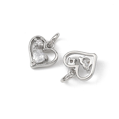 SHEGRACE Valentine's Day Brass Clear Cubic Zirconia Charms XGRQ3P305-595P-1