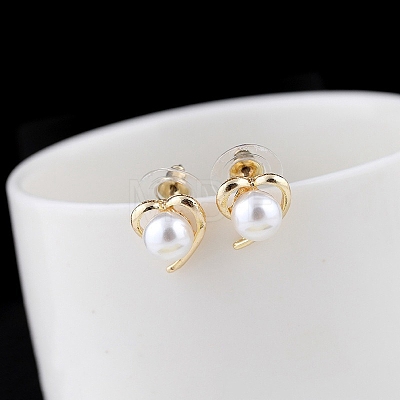 Alloy Imitation Pearl Stud Earrings for Women WG29476-96-1