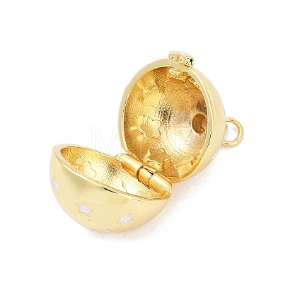 Brass Micro Pave Cubic Zirconia Locket Pendants KK-H203-13G-04-1