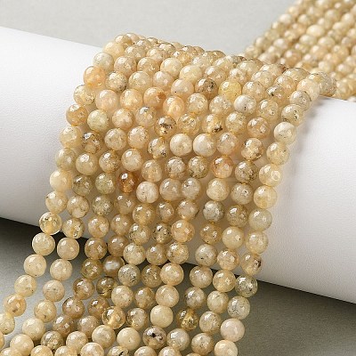 Natural Yellow Garnet Beads Strands G-Z129-C01-5mm-01-1