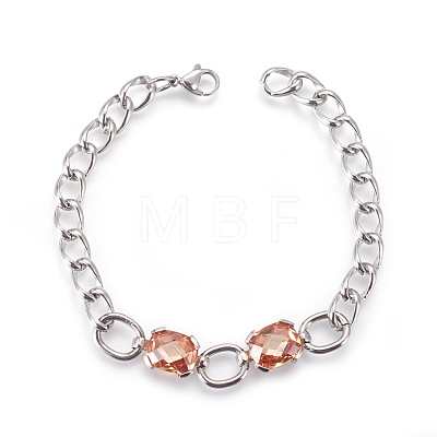 304 Stainless Steel Stud Earrings & Pendant Necklaces & Link Bracelets Jewelry Sets SJEW-L135-01B-1