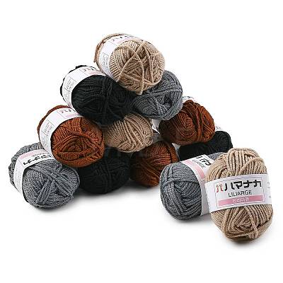 12 Skeins 4 Colors 4-Ply 59.7%Polyester & 40.3%Acrylic Fiber Yarn for Tufting Gun Rugs OCOR-FS0001-07C-1