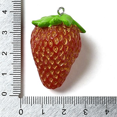 Opaque Resin Fruit Pendants RESI-E056-02P-1