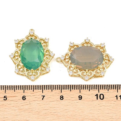 Brass Micro Pave Clear Cubic Zirconia Pendants KK-H257-11G-1