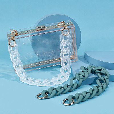 Transparent Acrylic Chains Bag Handles AJEW-WR0001-03-1