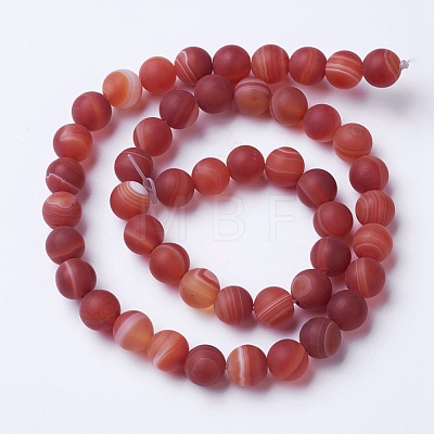 Natural Grade A Striped Agate/Banded Agate Beads Strands G-E478-02-8mm-1