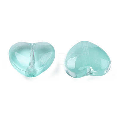 Transparent Spray Painted Glass Beads GLAA-N035-030-C02-1