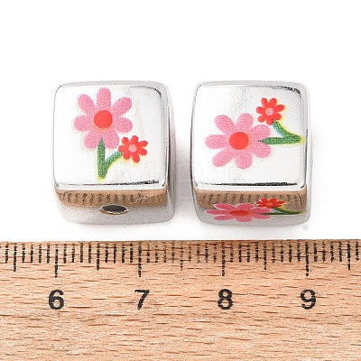 Printed Plating Acrylic Beads AC-CBA655C-17B-1