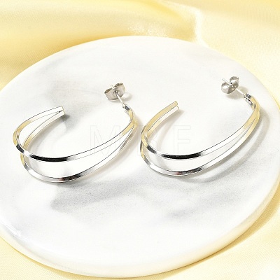 304 Stainless Steel Stud Earrings EJEW-F361-22P-1