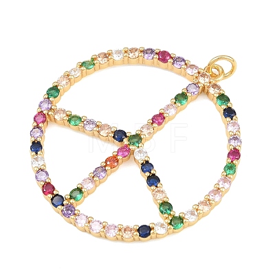 Brass Micro Pave Cubic Zirconia Pendants KK-L275-56G-02B-1