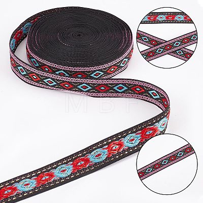 Gorgecraft Ethnic Style Jacquard Polyester Ribbons SRIB-GF0001-13-1