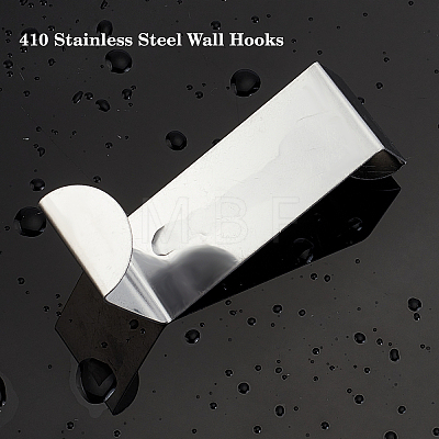 Gorgecraft 8Pcs 410 Stainless Steel Wall Hooks AJEW-GF0003-71-1