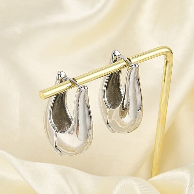 Brass Hoop Earrings for Women EJEW-U041-05P-1