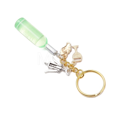 Resin & Glass & Alloy Keychain KEYC-JKC01158-04-1