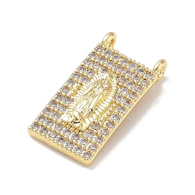 Religion Brass Micro Pave Clear Cubic Zirconia Pendants KK-L268-026G-01-1