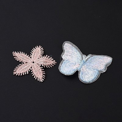 Gorgecraft 90Pcs 9 Color Computerized Embroidery Polyester Cloth Iron On/Sew On Patches DIY-GF0004-37-1