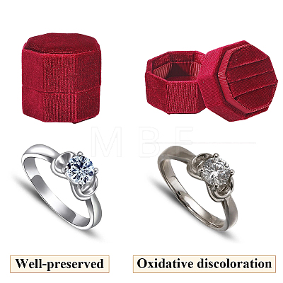 Velvet Cover Plastic Couple Ring Box VBOX-WH20003-001F-1