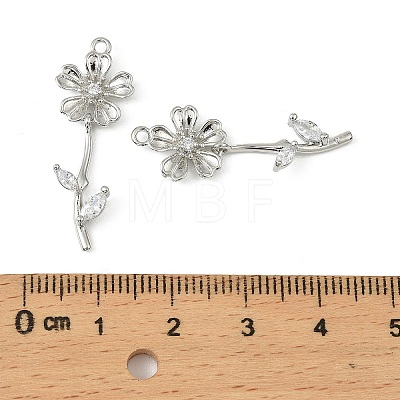 Brass Micro Pave Cubic Zirconia Pendants KK-C107-09B-P-1