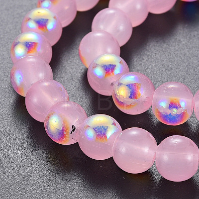 Spray Painted Glass Beads Strands X-GGLA-S058-001C-01-1