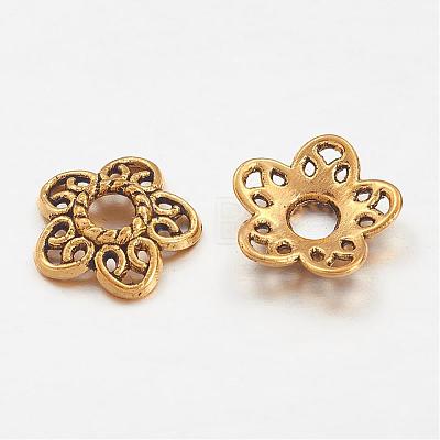 Tibetan Style Alloy Bead Caps GLF10597Y-NF-1