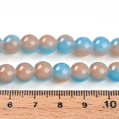 Baking Painted Imitation Jade Glass Round Bead Strands DGLA-N003-8mm-06-1