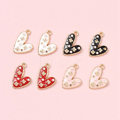 8Pcs 4 Colors Alloy Enamel Pendants ENAM-FS0001-63-1