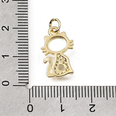 Brass Micro Pave Clear Cubic Zirconia Pendants CU-L001-18G-09-1