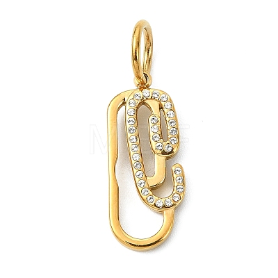 304 Stainless Steel Rhinestone Pendants STAS-A145-04F-G-1