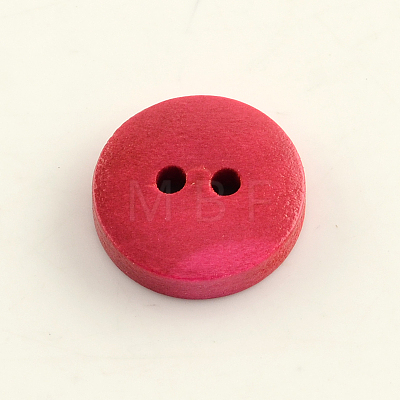 2-Hole Dyed Wooden Buttons BUTT-R031-036-1