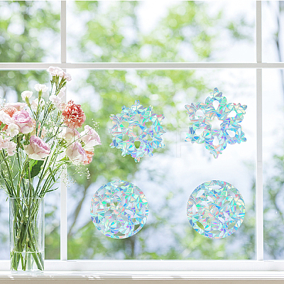 16 Sheets Waterproof PVC Colored Laser Stained Window Film Static Stickers DIY-WH0314-081-1