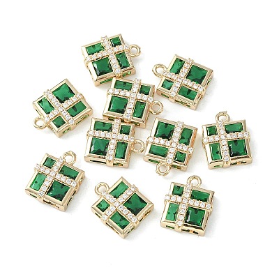 Brass Pave Cubic Zirconia Pendants KK-G462-44KCG-03-1