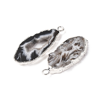 Natural Geode Agate Pendants G-G950-02P-1